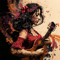 Midjourney Bot: dream melody, flamenco theme
